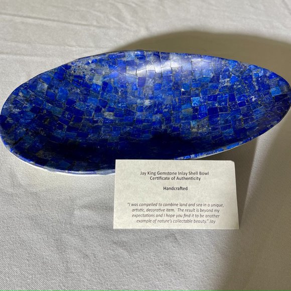 Jay King Lapis Inlay Shell Bowl - Picture 5 of 10